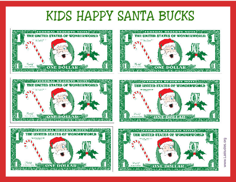 Kids Happy Santa Bucks