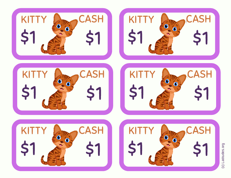 Kitty Cash Play Money