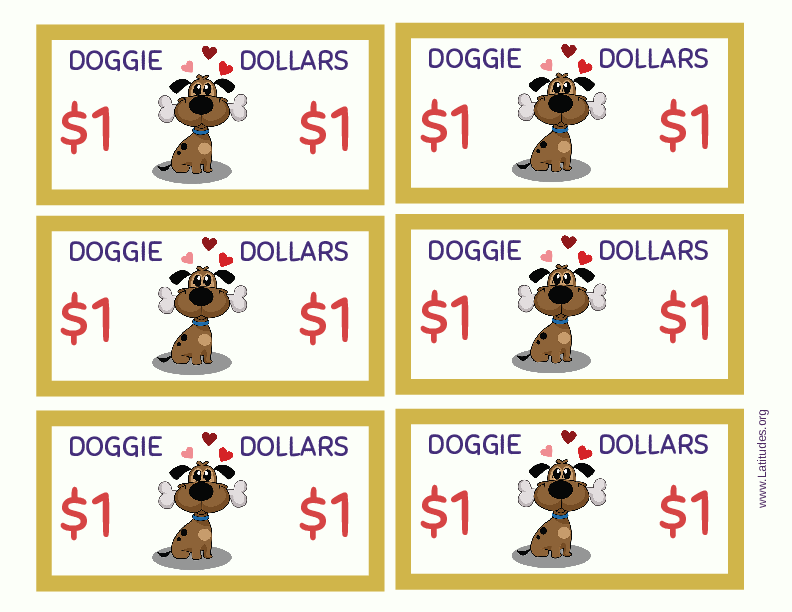 Doggie Dollars Play Money