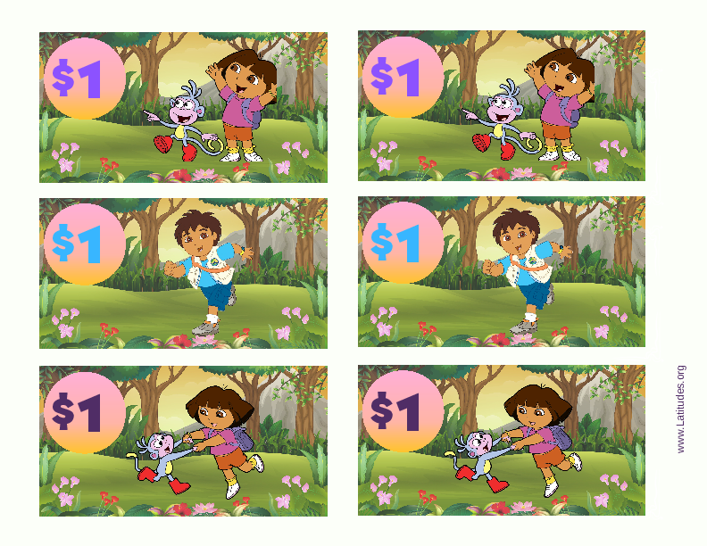 Dora Dollars Play Money