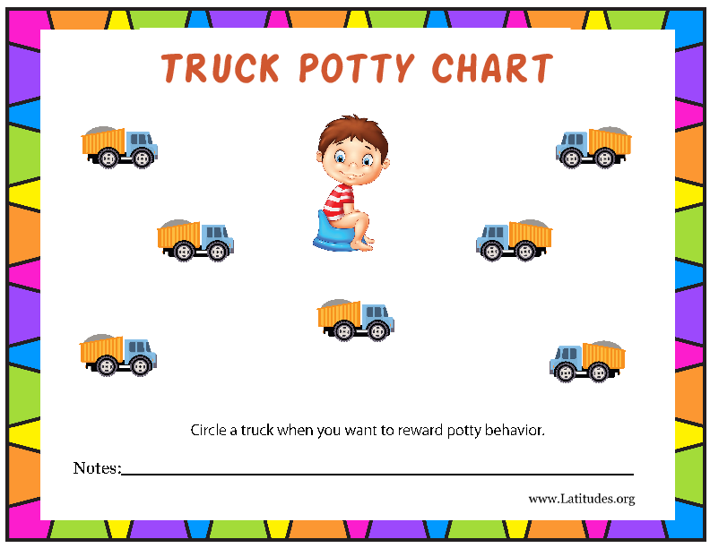 Boys Truck Potty Training Chart (Fillable)