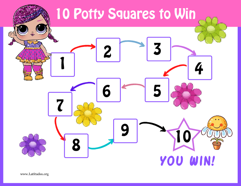 L.O.L. 10 Squares to Win Potty Training Chart