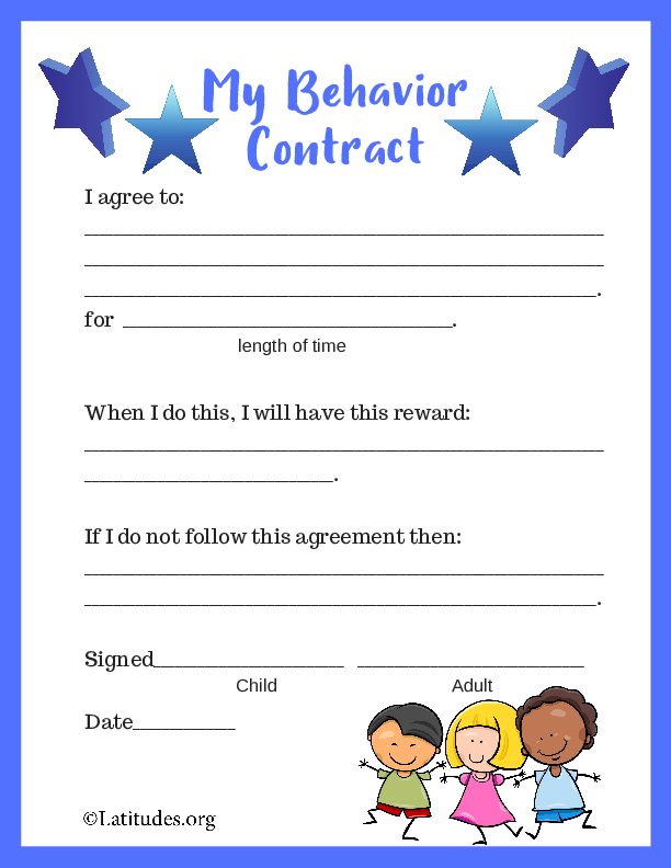 Blue Behavior Contract (Fillable)