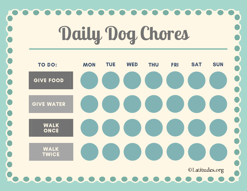 Basic Daily Dog Chores Chart