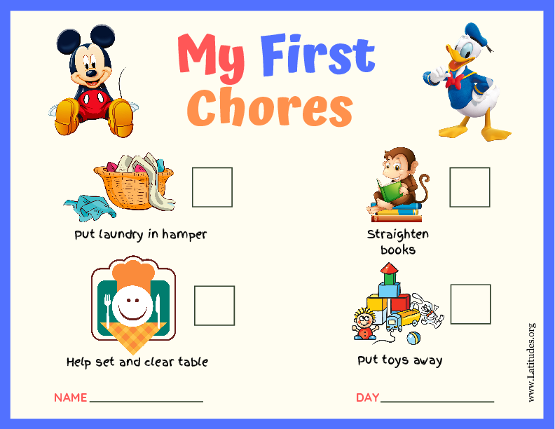 Mickey and Donald My First Chores Toddler Chart