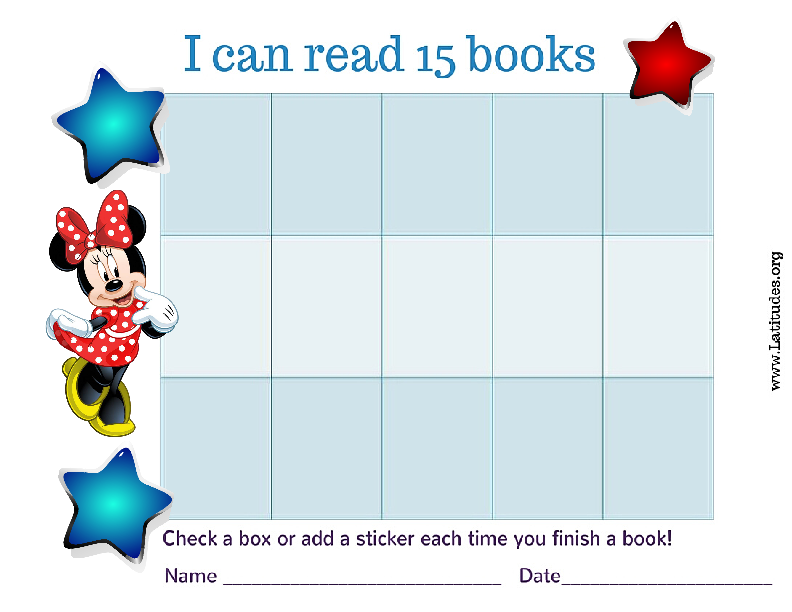 Minnie Mouse I Can Read 15 Books Chart