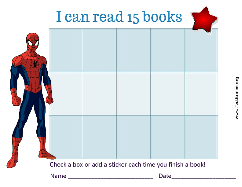 Spiderman I Can Read 15 Books Chart