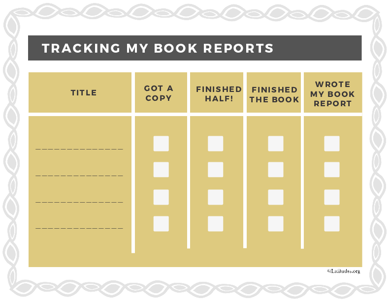 Tracking My Book Reports (Fillable)