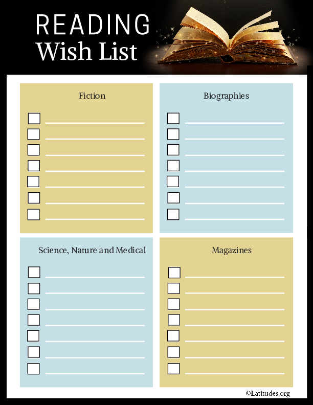 My Reading Wish List (Fillable)