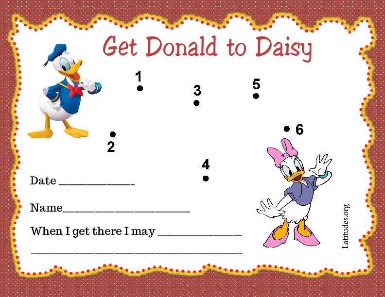 Donald to Daisy Dot to Dot Toddler Reward Chart (Fillable)