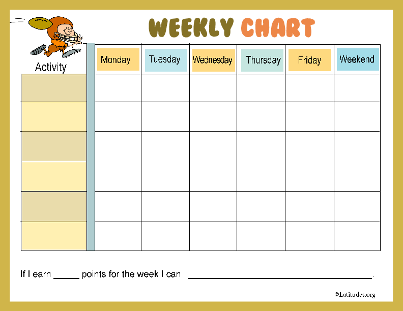 Football Weekly Behavior Chart (Fillable)