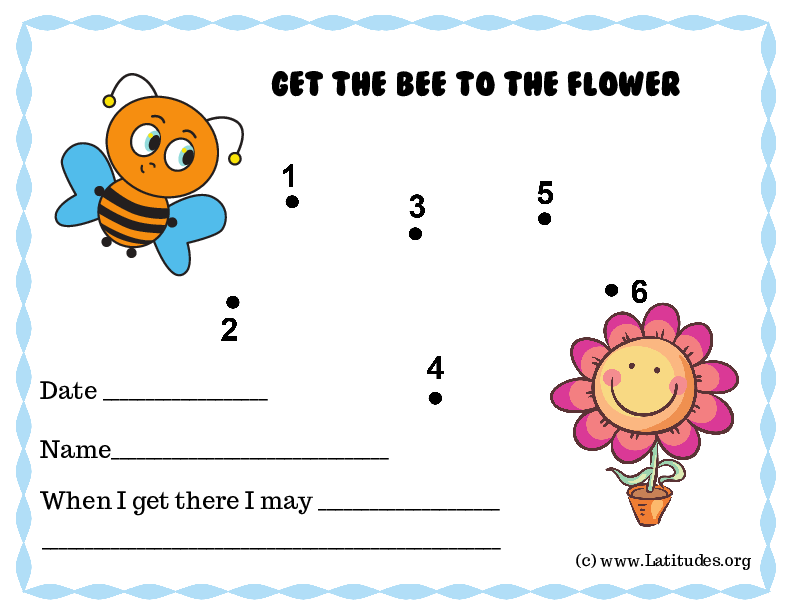 Get the Bee to Flower Dot to Dot PreK Reward Chart (Fillable)