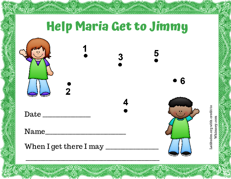 Help Maria Get to Jimmy Dot to Dot Behavior Chart (Fillable)