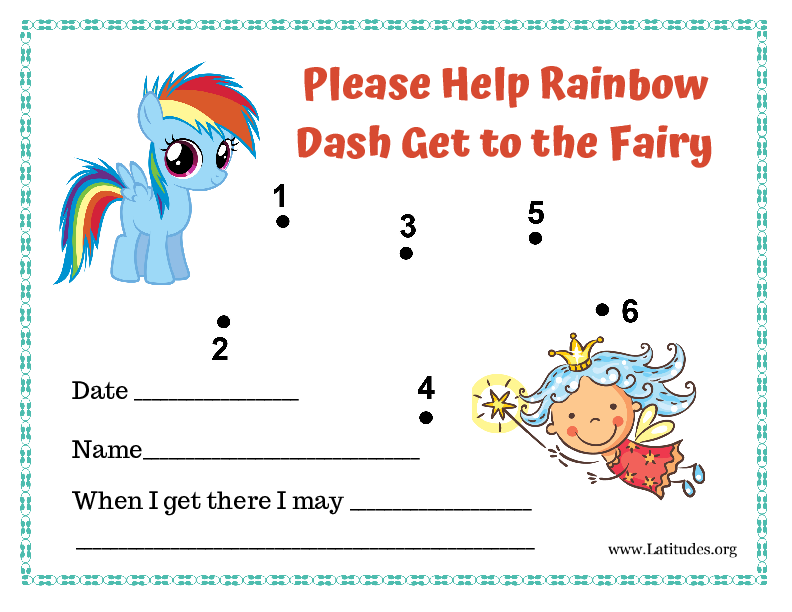 Help Rainbow Dash Get to Fairy Toddler Reward Chart (Fillable)